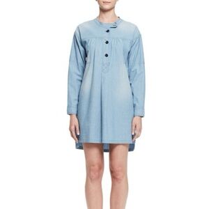 Isabel Marant Étoile Anise Denim Dress 34 S Blue Boho Relaxed Long Sleeve Cotton
